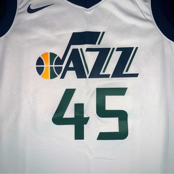 NWT Nike Donovan Mitchell Utah Jazz #45 White Association Swingman Jersey 40 S - Picture 4 of 6